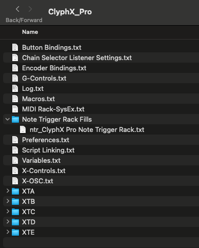 folder structure